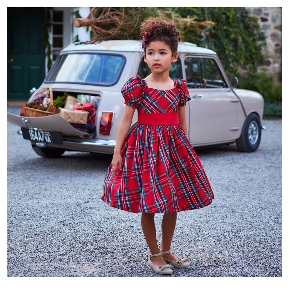 Janie and Jack Holiday Tartan Dress EUC only wore for photos